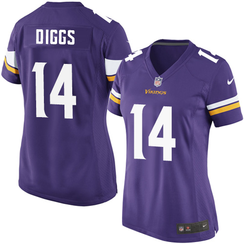 Women's Nike Minnesota Vikings #14 Stefon Diggs Game Purple Team Color NFL Jersey