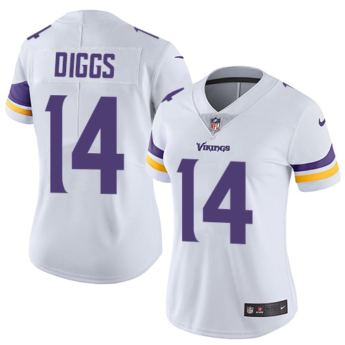 Women's Nike Minnesota Vikings #14 Stefon Diggs White Vapor Untouchable Elite Player NFL Jersey