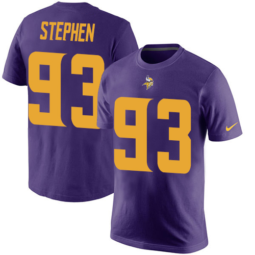 NFL Nike Minnesota Vikings #93 Shamar Stephen Purple Rush Pride Name & Number T-Shirt
