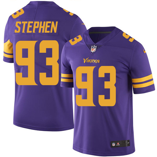Men's Nike Minnesota Vikings #93 Shamar Stephen Limited Purple Rush Vapor Untouchable NFL Jersey