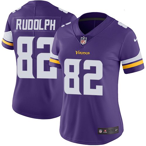 Women's Nike Minnesota Vikings #82 Kyle Rudolph Purple Team Color Vapor Untouchable Limited Player NFL Jersey