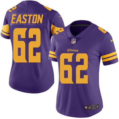 Women's Nike Minnesota Vikings #62 Nick Easton Limited Purple Rush Vapor Untouchable NFL Jersey