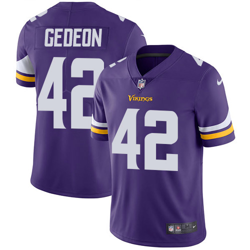 Men's Nike Minnesota Vikings #42 Ben Gedeon Purple Team Color Vapor Untouchable Limited Player NFL Jersey