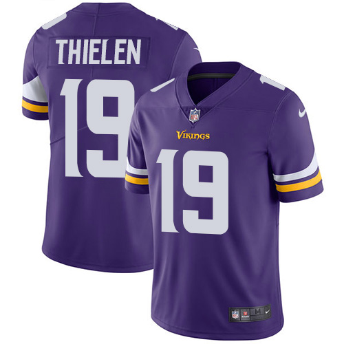 Men's Nike Minnesota Vikings #19 Adam Thielen Purple Team Color Vapor Untouchable Limited Player NFL Jersey