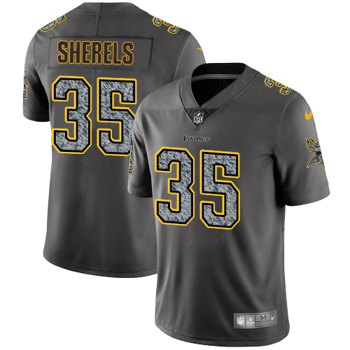 Men's Nike Minnesota Vikings #35 Marcus Sherels Gray Static Vapor Untouchable Limited NFL Jersey