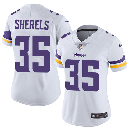 Women's Nike Minnesota Vikings #35 Marcus Sherels White Vapor Untouchable Elite Player NFL Jersey