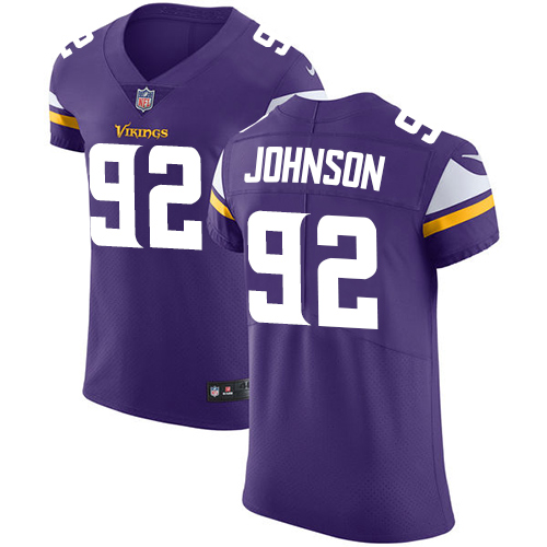 Men's Nike Minnesota Vikings #92 Tom Johnson Purple Team Color Vapor Untouchable Elite Player NFL Jersey