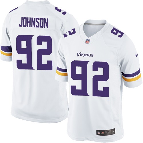 Men's Nike Minnesota Vikings #92 Tom Johnson White Vapor Untouchable Limited Player NFL Jersey