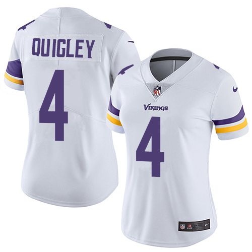 Women's Nike Minnesota Vikings #4 Ryan Quigley White Vapor Untouchable Elite Player NFL Jersey