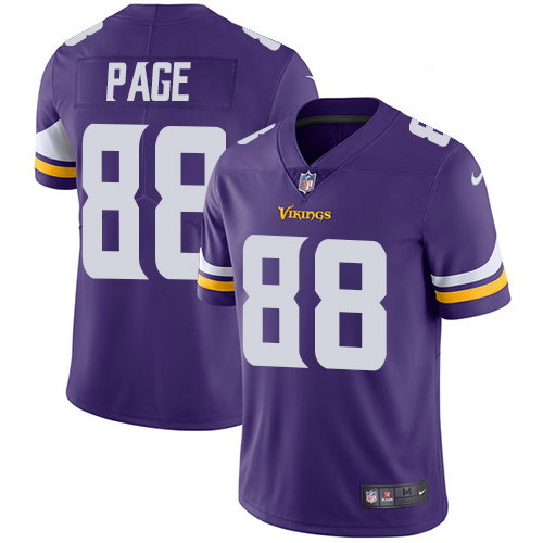 Men's Nike Minnesota Vikings #88 Alan Page Purple Team Color Vapor Untouchable Limited Player NFL Jersey