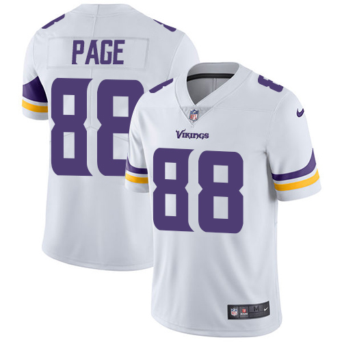 Men's Nike Minnesota Vikings #88 Alan Page White Vapor Untouchable Limited Player NFL Jersey