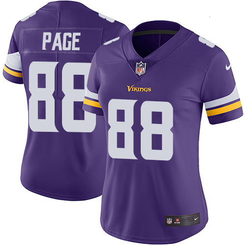 Women's Nike Minnesota Vikings #88 Alan Page Purple Team Color Vapor Untouchable Limited Player NFL Jersey