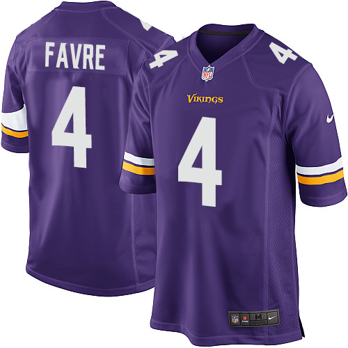 Men's Nike Minnesota Vikings #4 Brett Favre Game Purple Team Color NFL Jersey