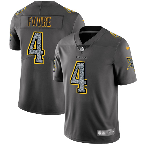 Men's Nike Minnesota Vikings #4 Brett Favre Gray Static Vapor Untouchable Limited NFL Jersey