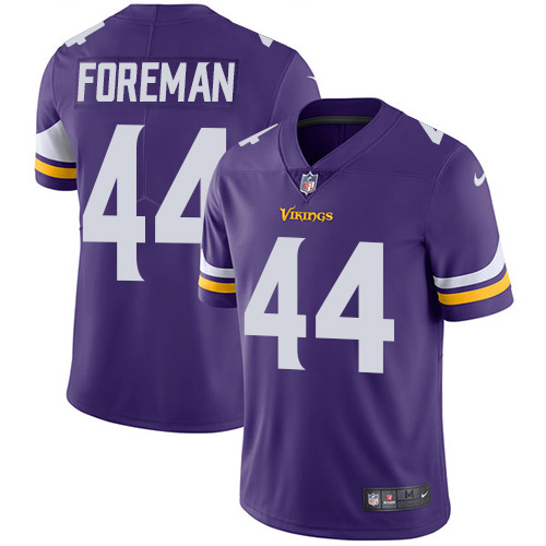 Men's Nike Minnesota Vikings #44 Chuck Foreman Purple Team Color Vapor Untouchable Limited Player NFL Jersey