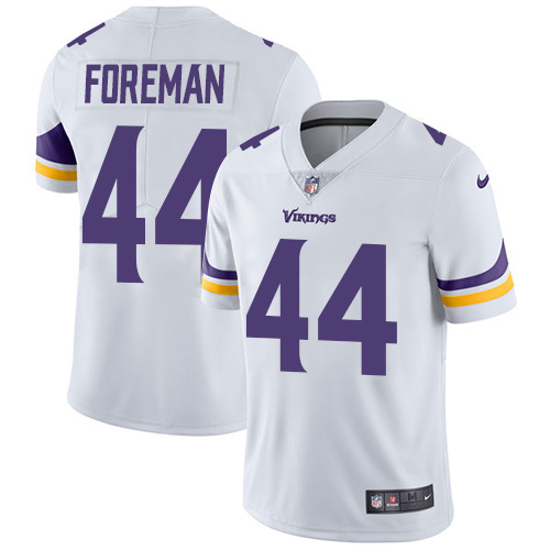 Men's Nike Minnesota Vikings #44 Chuck Foreman White Vapor Untouchable Limited Player NFL Jersey