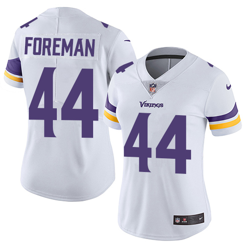 Women's Nike Minnesota Vikings #44 Chuck Foreman White Vapor Untouchable Limited Player NFL Jersey