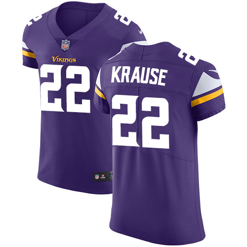 Men's Nike Minnesota Vikings #22 Paul Krause Purple Team Color Vapor Untouchable Elite Player NFL Jersey