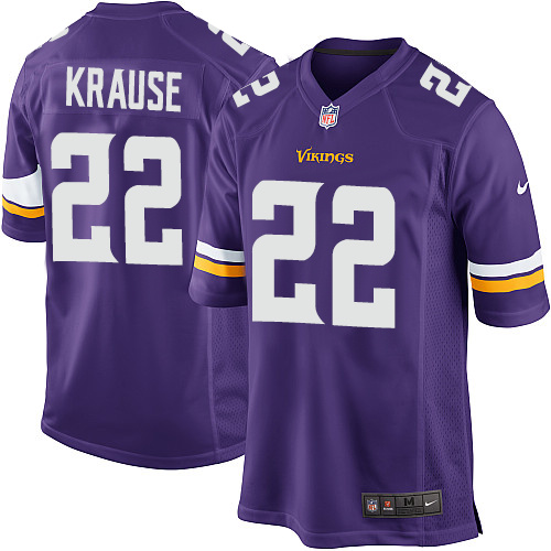 Men's Nike Minnesota Vikings #22 Paul Krause Game Purple Team Color NFL Jersey