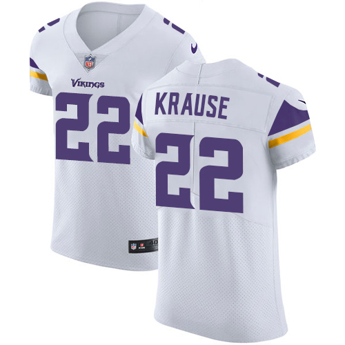 Men's Nike Minnesota Vikings #22 Paul Krause White Vapor Untouchable Elite Player NFL Jersey