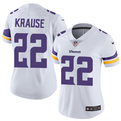 Women's Nike Minnesota Vikings #22 Paul Krause White Vapor Untouchable Elite Player NFL Jersey