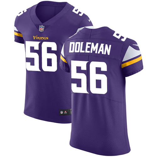 Men's Nike Minnesota Vikings #56 Chris Doleman Purple Team Color Vapor Untouchable Elite Player NFL Jersey