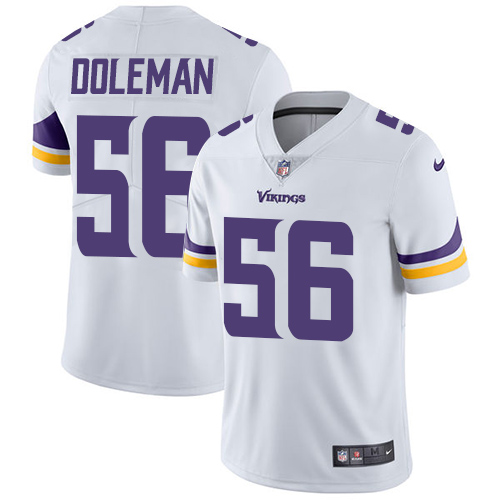 Men's Nike Minnesota Vikings #56 Chris Doleman White Vapor Untouchable Limited Player NFL Jersey