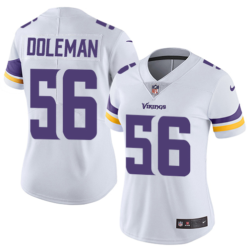 Women's Nike Minnesota Vikings #56 Chris Doleman White Vapor Untouchable Elite Player NFL Jersey