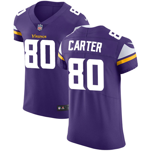 Men's Nike Minnesota Vikings #80 Cris Carter Purple Team Color Vapor Untouchable Elite Player NFL Jersey