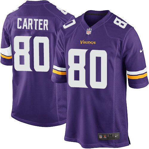 Men's Nike Minnesota Vikings #80 Cris Carter Game Purple Team Color NFL Jersey