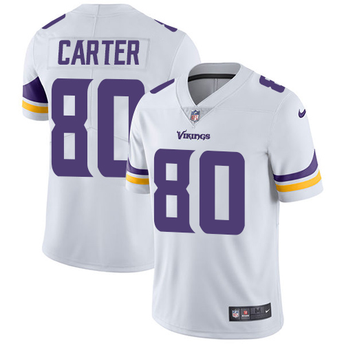 Men's Nike Minnesota Vikings #80 Cris Carter White Vapor Untouchable Limited Player NFL Jersey