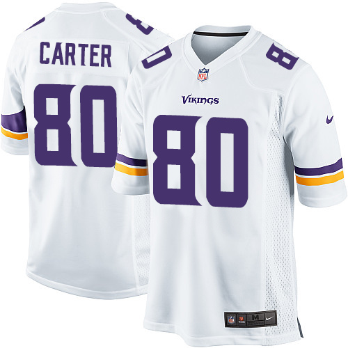 Men's Nike Minnesota Vikings #80 Cris Carter Game White NFL Jersey