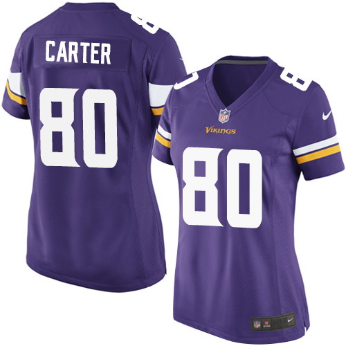 Women's Nike Minnesota Vikings #80 Cris Carter Game Purple Team Color NFL Jersey
