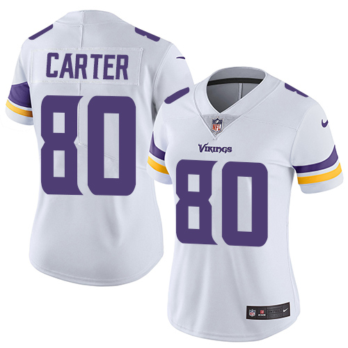 Women's Nike Minnesota Vikings #80 Cris Carter White Vapor Untouchable Elite Player NFL Jersey