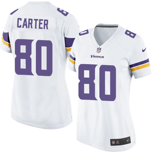 Women's Nike Minnesota Vikings #80 Cris Carter Game White NFL Jersey