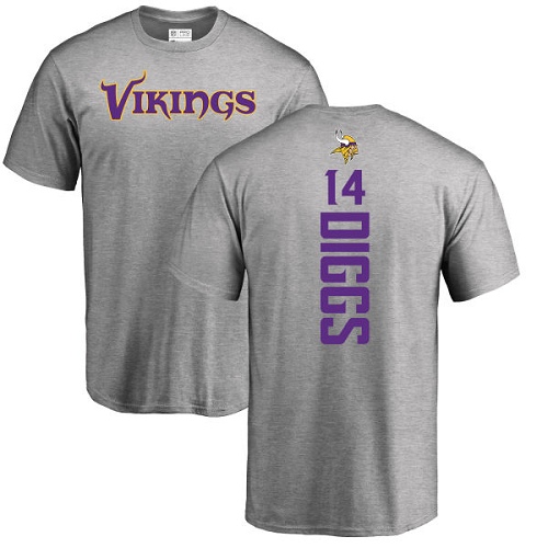 NFL Nike Minnesota Vikings #14 Stefon Diggs Ash Backer T-Shirt