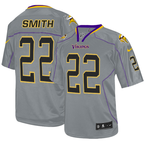 Men's Nike Minnesota Vikings #22 Harrison Smith Elite Lights Out Grey NFL Jersey