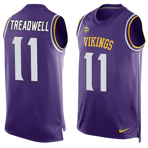 Men's Nike Minnesota Vikings #11 Laquon Treadwell Limited Purple Player Name & Number Tank Top NFL Jersey