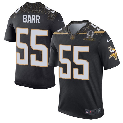 Men's Nike Minnesota Vikings #55 Anthony Barr Elite Black Team Irvin 2016 Pro Bowl NFL Jersey