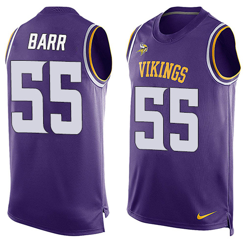 Men's Nike Minnesota Vikings #55 Anthony Barr Limited Purple Player Name & Number Tank Top NFL Jersey