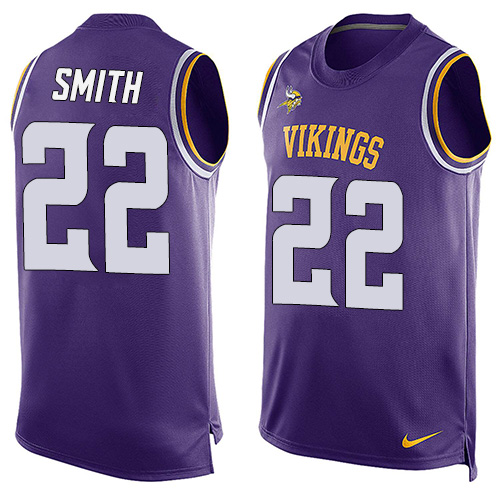 Men's Nike Minnesota Vikings #22 Harrison Smith Limited Purple Player Name & Number Tank Top NFL Jersey