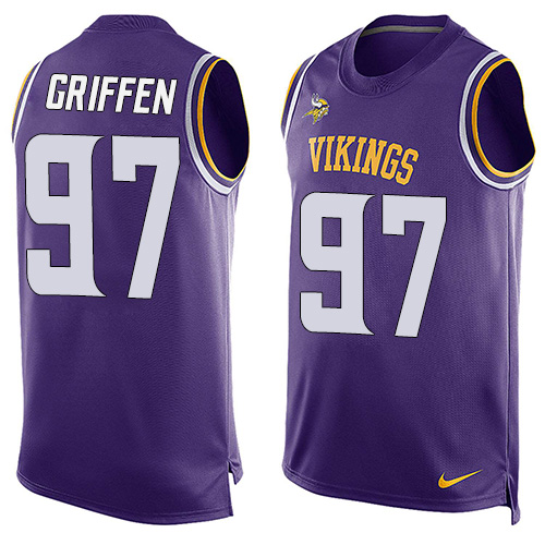 Men's Nike Minnesota Vikings #97 Everson Griffen Limited Purple Player Name & Number Tank Top NFL Jersey