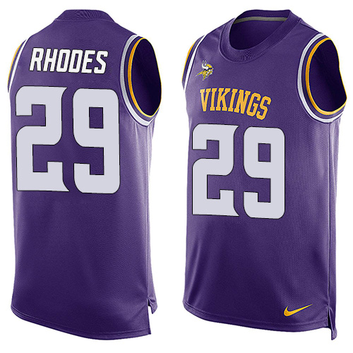 Men's Nike Minnesota Vikings #29 Xavier Rhodes Limited Purple Player Name & Number Tank Top NFL Jersey