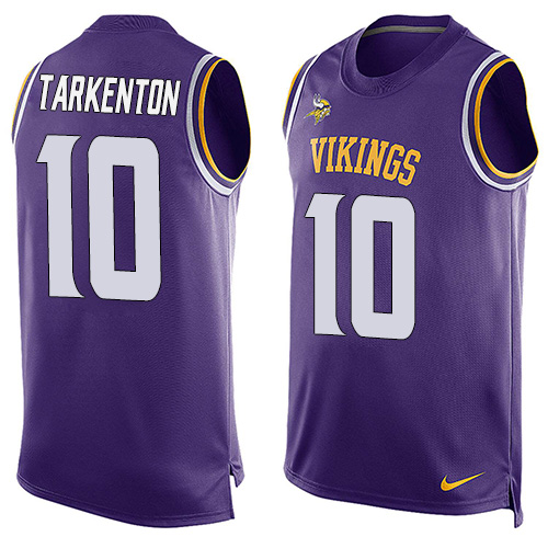 Men's Nike Minnesota Vikings #10 Fran Tarkenton Limited Purple Player Name & Number Tank Top NFL Jersey