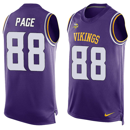 Men's Nike Minnesota Vikings #88 Alan Page Limited Purple Player Name & Number Tank Top NFL Jersey