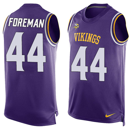 Men's Nike Minnesota Vikings #44 Chuck Foreman Limited Purple Player Name & Number Tank Top NFL Jersey