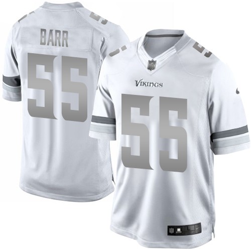 Men's Nike Minnesota Vikings #55 Anthony Barr Limited White Platinum NFL Jersey