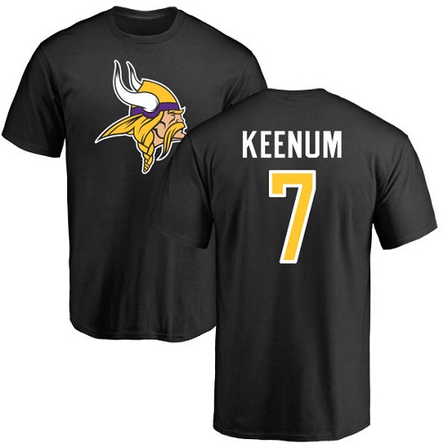 NFL Nike Minnesota Vikings #7 Case Keenum Black Name & Number Logo T-Shirt