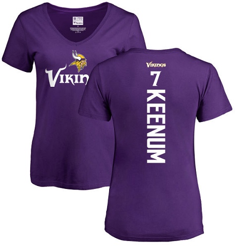 NFL Women's Nike Minnesota Vikings #7 Case Keenum Purple Backer Slim Fit T-Shirt