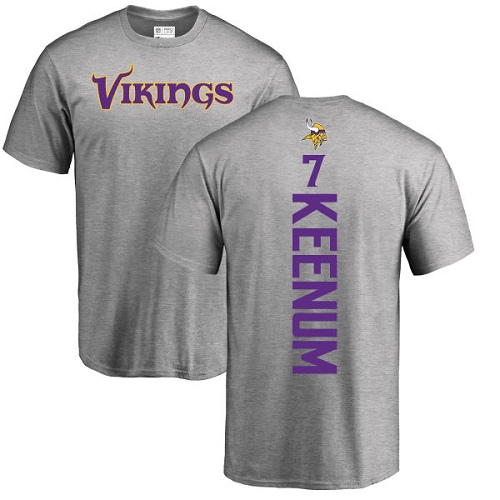 NFL Nike Minnesota Vikings #7 Case Keenum Ash Backer T-Shirt